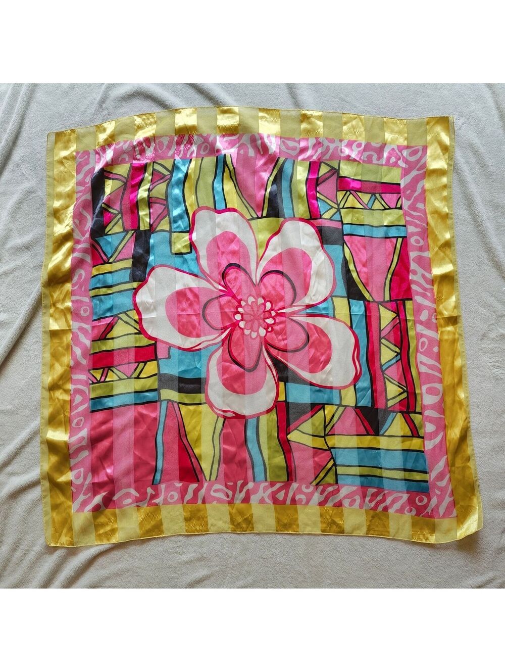Pucci style colorful maximalist oversized square scarf